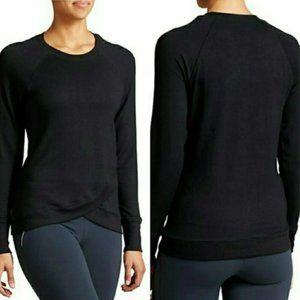 NWT Athleta Criss Cross Sweatshirt Black Sz Small
